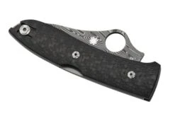 Spyderco SpyOpera C255CFPD Carbon Fiber, Damasteel, Sprint Run Pocket Knife -Famous Knife Shop SPC255CFPD 06 spyderco