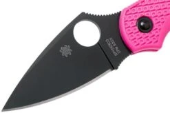 Spyderco Dragonfly 2 Pink Black S30V C28FPPNS30BK2 Pink Heals Pocket Knife -Famous Knife Shop SPC28FPPNS30VBK2 03 spyderco