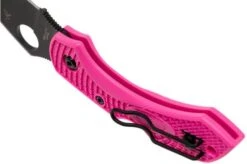 Spyderco Dragonfly 2 Pink Black S30V C28FPPNS30BK2 Pink Heals Pocket Knife -Famous Knife Shop SPC28FPPNS30VBK2 05 spyderco