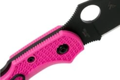 Spyderco Dragonfly 2 Pink Black S30V C28FPPNS30BK2 Pink Heals Pocket Knife -Famous Knife Shop SPC28FPPNS30VBK2 06 spyderco