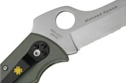 Spyderco Massad Ayoob CruWear, Serrated, Grey G10 C60GSGY Sprint Run 2022 Pocket Knife -Famous Knife Shop SPC60GSGY 05 spyderco