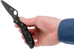 Spyderco C88PBBK2 Salt 2, Plain Edge, Black -Famous Knife Shop SPC88PBBK2 08 spyderco spc88pbbk2 08