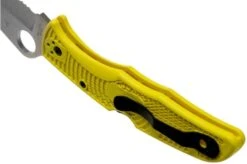 Spyderco Pacific Salt 2 Yellow C91SYL2 Serrated Pocket Knife -Famous Knife Shop SPC91SYL2 05 spyderco