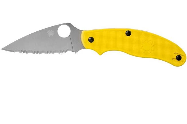 Spyderco UK Penknife Salt LC200N Serrated C94SYL Yellow Pocket Knife 3 Spyderco UK Penknife Salt LC200N Serrated C94SYL Yellow Pocket Knife