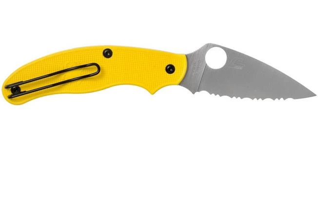 Spyderco UK Penknife Salt LC200N Serrated C94SYL Yellow Pocket Knife 4 Spyderco UK Penknife Salt LC200N Serrated C94SYL Yellow Pocket Knife - Image 2
