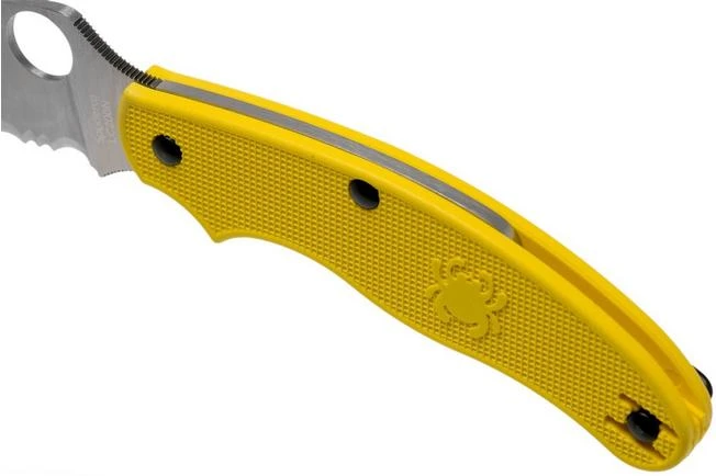 Spyderco UK Penknife Salt LC200N Serrated C94SYL Yellow Pocket Knife 9 Spyderco UK Penknife Salt LC200N Serrated C94SYL Yellow Pocket Knife - Image 7