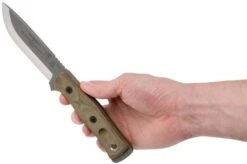 TOPS Knives B.O.B. Fieldcraft 154CM Green Canvas Micarta BROS-154-GCM Bushcraft Knife -Famous Knife Shop TK BROS 154 GCM 06 tops knives