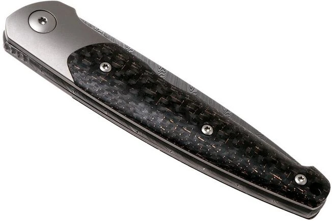 Viper Key VA5978FCB Bolster Damascus Copper Carbon Fibre Pocket Knife 6 Viper Key VA5978FCB Bolster Damascus Copper Carbon Fibre Pocket Knife - Image 4