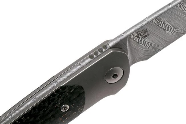 Viper Key VA5978FCB Bolster Damascus Copper Carbon Fibre Pocket Knife 8 Viper Key VA5978FCB Bolster Damascus Copper Carbon Fibre Pocket Knife - Image 6