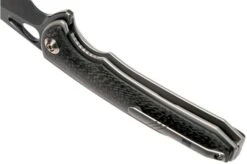 WE Knife Yucha 810F Pocket Knife, Black Blade, Grey Ti With Carbon Fibre Inlays -Famous Knife Shop WK810F 05 we knife