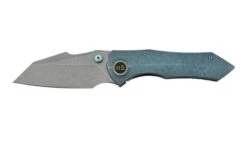 WE Knife High-Fin, WE22005-3, Blue Titanium, Grey CPM-20CV Pocket Knife